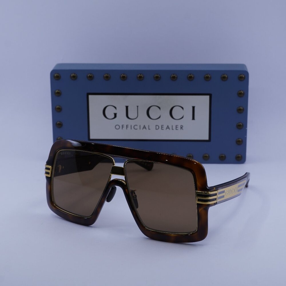 Gucci GG0900S 002 Aviator Sunglasses - Havana - Picture 1 of 11